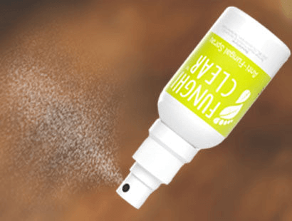Upside down spray with brown background