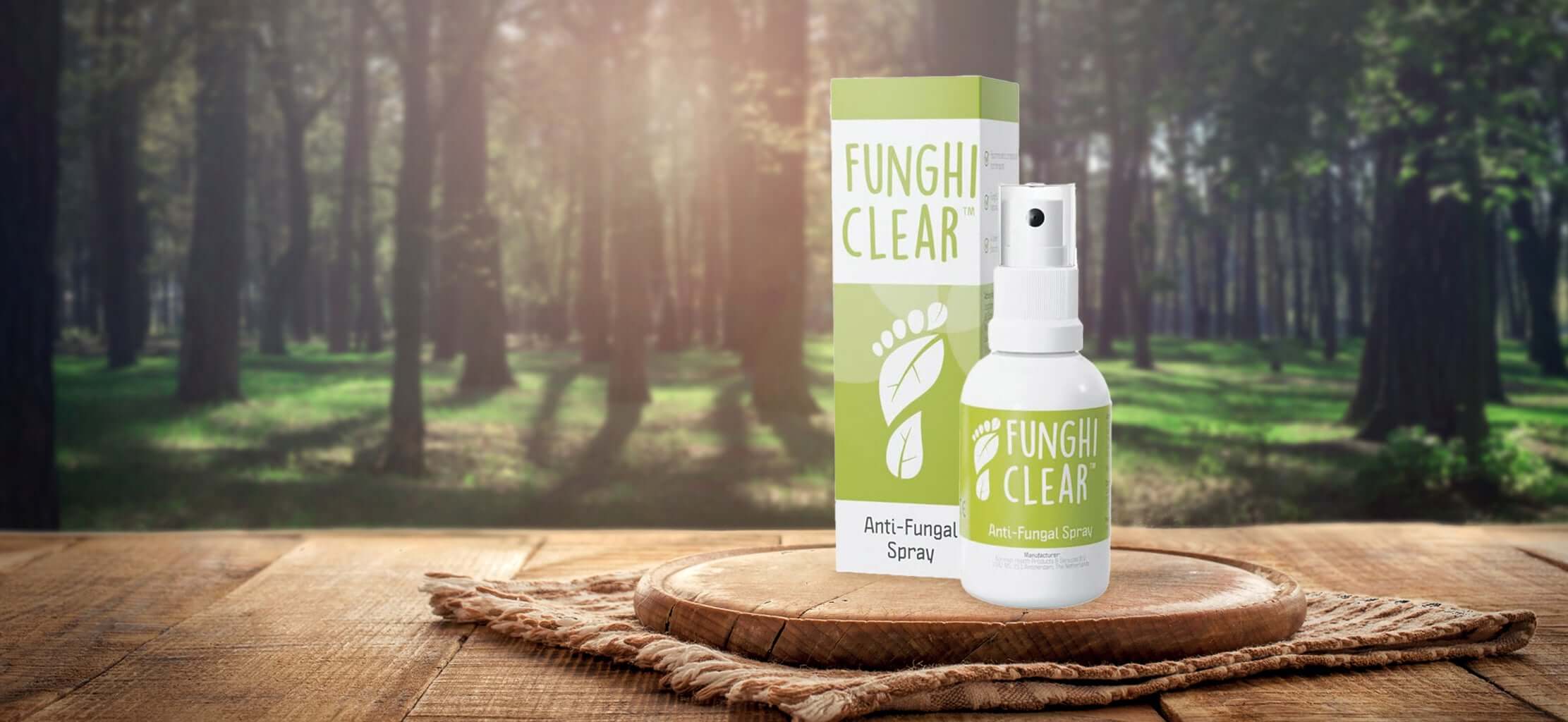 FunghiClear Bottle In Woodland - Homepage Banner